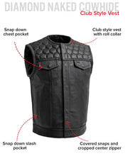 Load image into Gallery viewer, Hornet Men's Club Style Leather Vest
