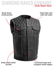 Load image into Gallery viewer, Hornet Men's Club Style Leather Vest
