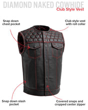 Load image into Gallery viewer, Hornet Men's Club Style Leather Vest
