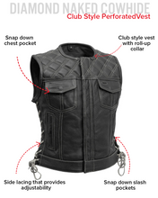 Load image into Gallery viewer, Bonnie Perforated Women's Motorcycle Leather Vest
