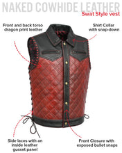 Load image into Gallery viewer, Kingsnake Men’s Motorcycle Leather Vest
