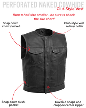 Load image into Gallery viewer, Lowside Men's Perforated Motorcycle Leather Vest
