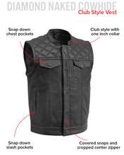 Load image into Gallery viewer, Downside Perforated Men's Motorcycle Leather Vest
