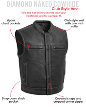 Load image into Gallery viewer, Lowrider Perforated Men's Leather Vest
