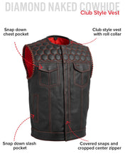 Load image into Gallery viewer, Hornet Perforated Men's Club Style Leather Vest

