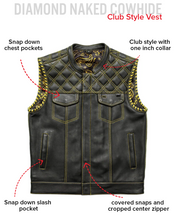 Load image into Gallery viewer, Sinister - Men's Motorcycle Leather Vest
