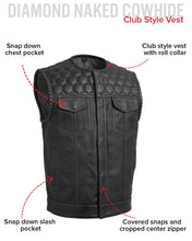 Load image into Gallery viewer, Hornet Perforated Men's Club Style Leather Vest
