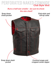 Load image into Gallery viewer, Lowside Men's Perforated Motorcycle Leather Vest
