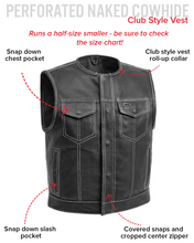 Load image into Gallery viewer, Lowside Men's Perforated Motorcycle Leather Vest
