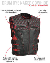 Load image into Gallery viewer, Tactical Emerald Men’s Motorcycle Leather Vest
