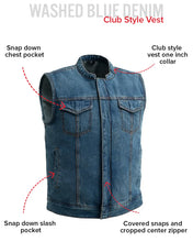 Load image into Gallery viewer, Havoc Men's Denim Motorcycle Vest
