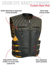 Load image into Gallery viewer, Tactical Emerald Men’s Motorcycle Leather Vest

