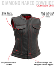 Load image into Gallery viewer, Jessica Perforated Women's Motorcycle Leather Vest
