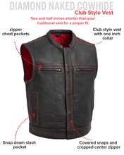 Load image into Gallery viewer, Lowrider Perforated Men's Leather Vest
