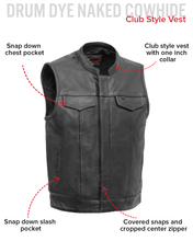 Load image into Gallery viewer, Sharp Shooter Men's Motorcycle Leather Vest
