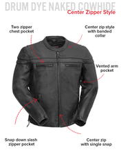Load image into Gallery viewer, Maverick Men's Motorcycle Leather Jacket

