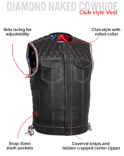 Load image into Gallery viewer, Captain Men's Motorcycle Leather Vest
