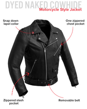 Load image into Gallery viewer, Fillmore Men's Motorcycle Leather Jacket
