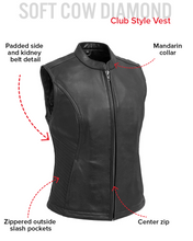 Load image into Gallery viewer, Nina Women's Motorcycle Leather Vest
