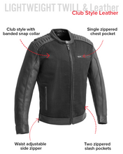 Load image into Gallery viewer, Daredevil Men's Motorcycle Twill/Leather Jacket
