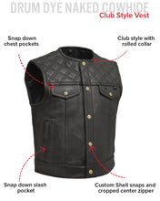 Load image into Gallery viewer, Shell Shock Men's Motorcycle Leather Vest (limited edition)
