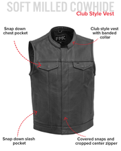 Load image into Gallery viewer, Blaster Men's Leather Motorcycle Vest

