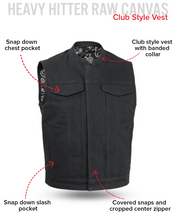 Load image into Gallery viewer, Highland V2 Men's Motorcycle Canvas Vest
