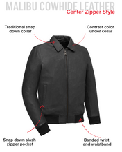 Load image into Gallery viewer, Moto Bomber - Men's Leather Jacket
