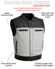 Load image into Gallery viewer, Two Tone Lowrider Perforated Men's Leather Vest
