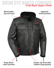 Load image into Gallery viewer, Nightstrike Men’s Motorcycle Leather Jacket
