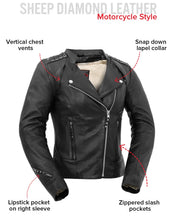 Load image into Gallery viewer, Black Widow - Women's Motorcycle Leather Jacket
