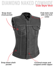 Load image into Gallery viewer, Jessica Women's Motorcycle Leather Vest - White - Limited Edition
