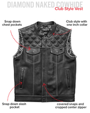 Load image into Gallery viewer, Sinister - Men's Motorcycle Leather Vest
