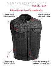 Load image into Gallery viewer, Upside Perforated Men's Club Style Leather Vest

