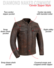 Load image into Gallery viewer, Raider Men's Motorcycle Leather Jacket
