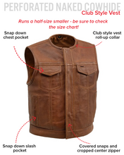 Load image into Gallery viewer, Lowside Men's Perforated Motorcycle Leather Vest
