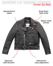 Load image into Gallery viewer, Cassandra - Women's Vegan Leather Motorcycle Jacket

