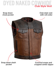 Load image into Gallery viewer, Lowside Gunner Men's Perforated Leather Vest
