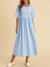 Load image into Gallery viewer, Plus Size Midi Dress | Round Neck Pocket Dress
