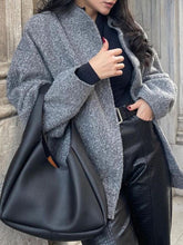 Load image into Gallery viewer, Autumn Casual Full Size Drop Shoulder Snap Down Jacket with Buttoned Front and Pockets
