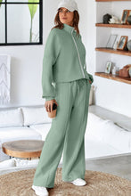 Load image into Gallery viewer, Solid Zip-Up Jacket and Drawstring Pants Set
