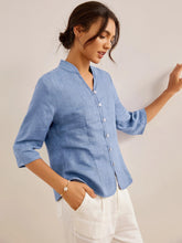 Load image into Gallery viewer, 100% Linen Hand Button Fitted Jacket AMELIA
