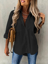 Load image into Gallery viewer, Women’s Casual Long Sleeve Shirt with Pocket
