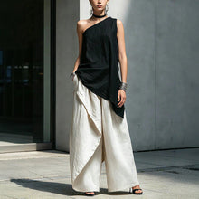 Load image into Gallery viewer, Women's One-Shoulder Asymmetric Sleeveless Top
