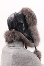 Load image into Gallery viewer, Genuine Silver Fox Fur Genuine Leather Hat
