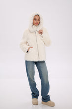 Load image into Gallery viewer, ⇆ Reversible Hooded Wool Blend Jacket
