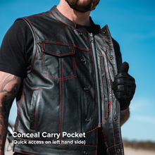 Load image into Gallery viewer, The Club Cut Men's Motorcycle Leather Vest, Multiple Color Options

