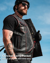 Load image into Gallery viewer, Hornet Men's Club Style Leather Vest
