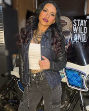 Load image into Gallery viewer, Holli - Motorcycle Denim/Leather Jacket
