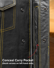 Load image into Gallery viewer, The Cut Men's Motorcycle Leather Vest, Multiple Color Options
